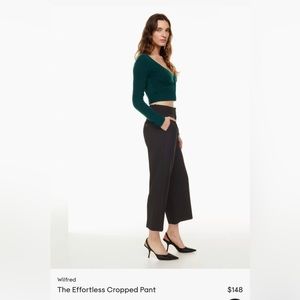 Aritzia Wilfred Effortless Cropped Pants, Size 4, Black